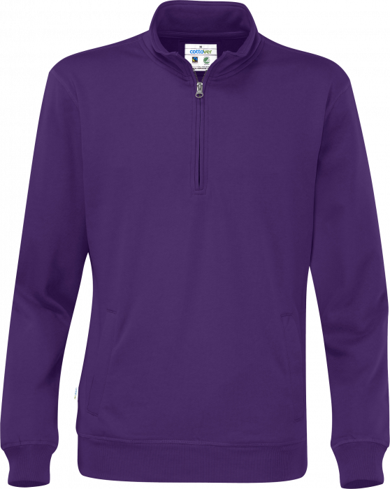 Cottover - Eco Cotton Sweatshirt Half Zip - Purple