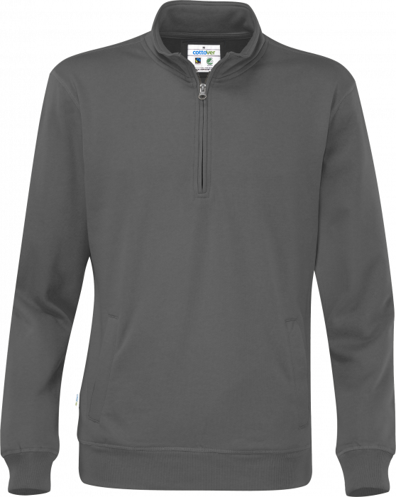 Cottover - Eco Cotton Sweatshirt Half Zip - Charcoal
