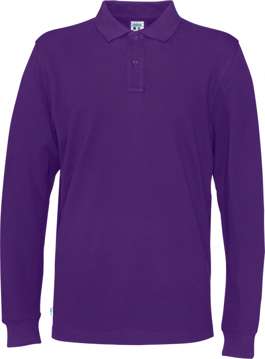 Cottover - Økologisk Bomulds Langærmet Pique Polo Herre - Purple