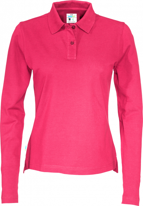 Cottover - Eco Cotton Ls Pique Polo Woman - Dark Cerise
