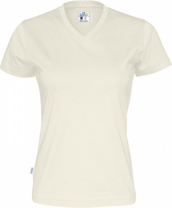 Cottover - Eco Cotton V-Neck T-Shirt Lady - Off-White