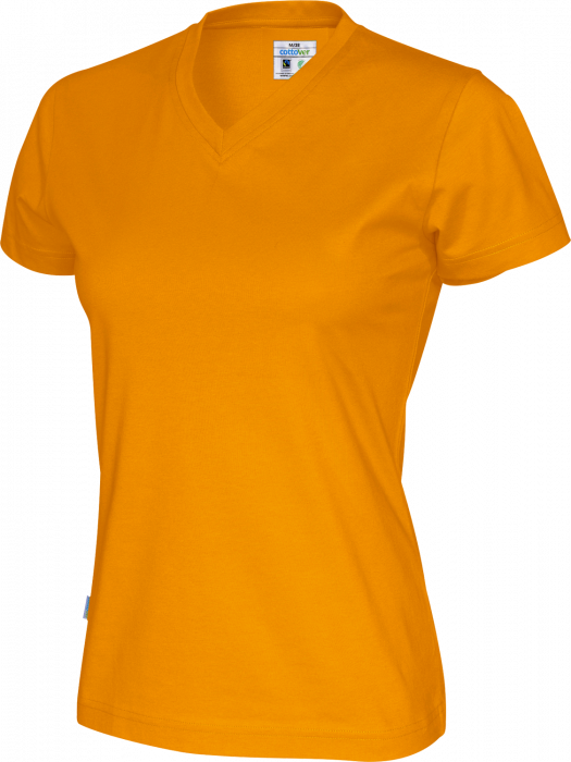 Cottover - &Oslash;kologisk Bomulds V-Neck T-Shirt Dame - Yellow