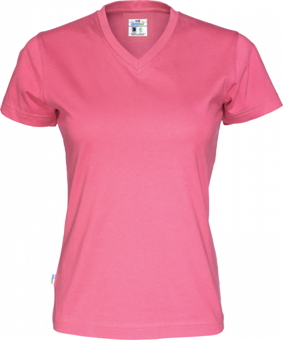 Cottover - Eco Cotton V-Neck T-Shirt Lady - Pink
