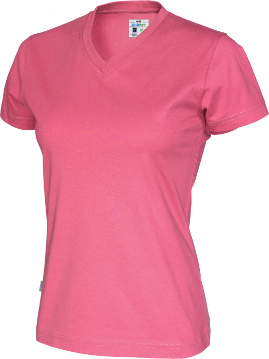 Cottover - Eco Cotton V-Neck T-Shirt Lady - Pink