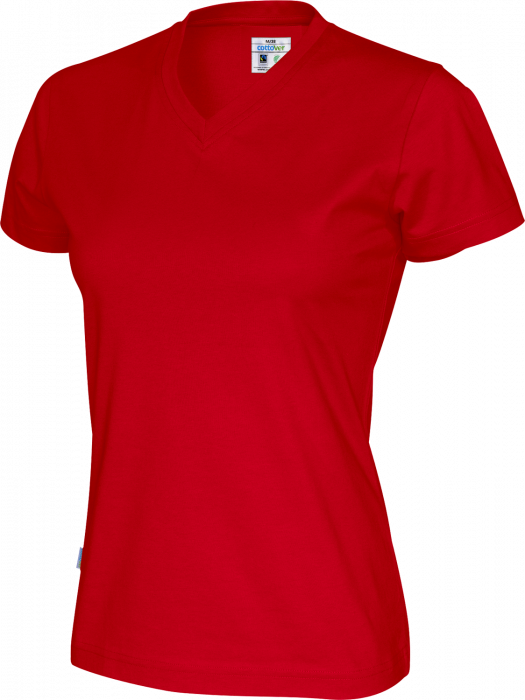 Cottover - Eco Cotton V-Neck T-Shirt Lady - Red