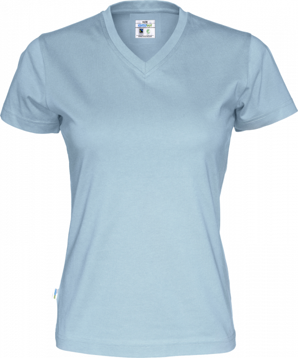 Cottover - Eco Cotton V-Neck T-Shirt Lady - Sky Blue