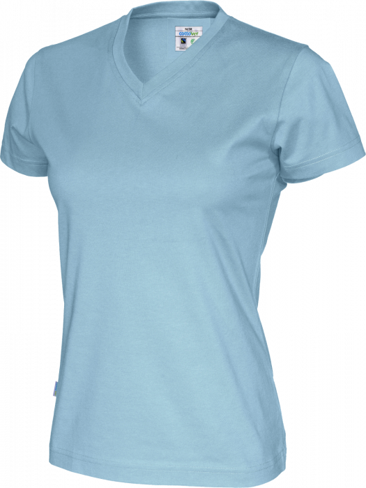Cottover - Eco Cotton V-Neck T-Shirt Lady - Sky Blue