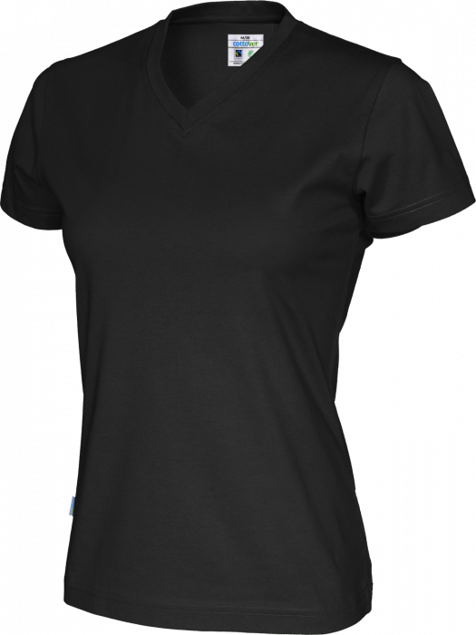Cottover - Eco Cotton V-Neck T-Shirt Lady - Black
