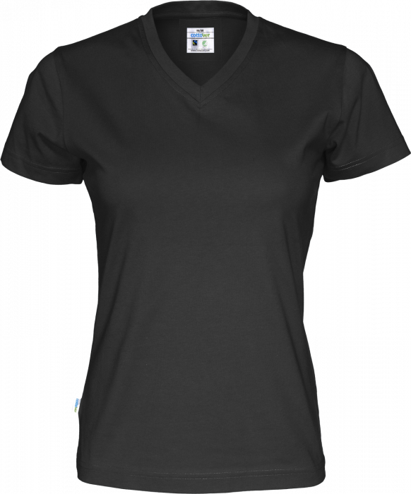Cottover - Eco Cotton V-Neck T-Shirt Lady - Black