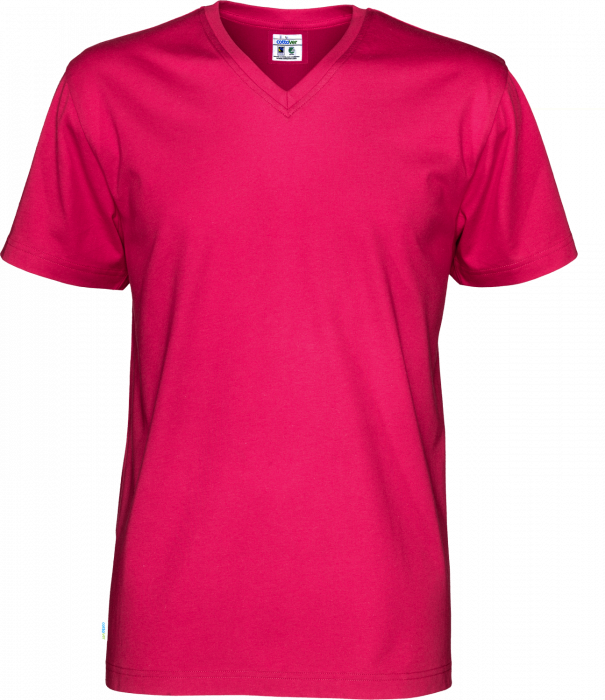 Cottover - Eco Cotton V-Neck T-Shirt Man - Dark Cerise