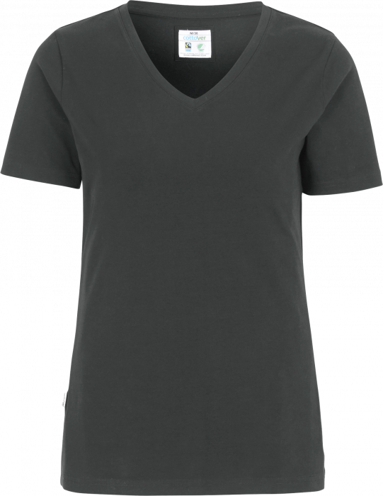 Cottover - Eco Cotton Stretch V-Neck T-Shirt Lady - Charcoal