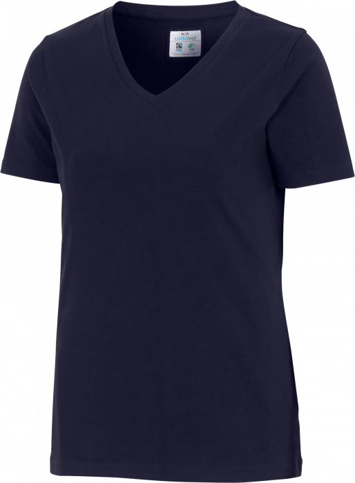 Cottover - Eco Cotton Stretch V-Neck T-Shirt Lady - Marine