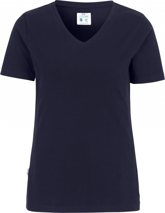 Cottover - Eco Cotton Stretch V-Neck T-Shirt Lady - Marino