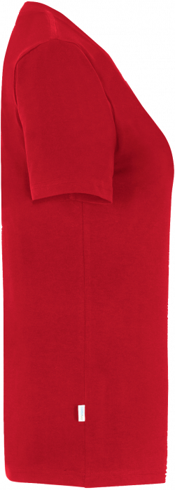 Cottover - Eco Cotton Stretch V-Neck T-Shirt Lady - Red
