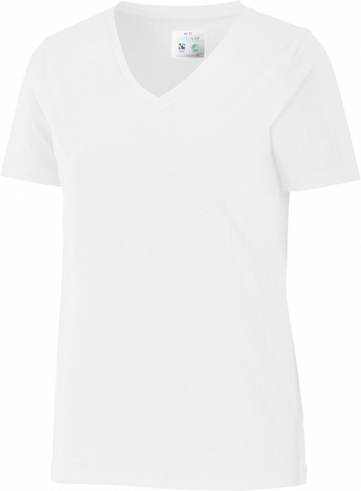 Cottover - Eco Cotton Stretch V-Neck T-Shirt Lady - White