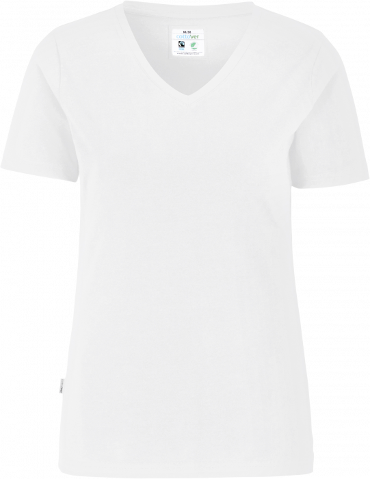 Cottover - Eco Cotton Stretch V-Neck T-Shirt Lady - White