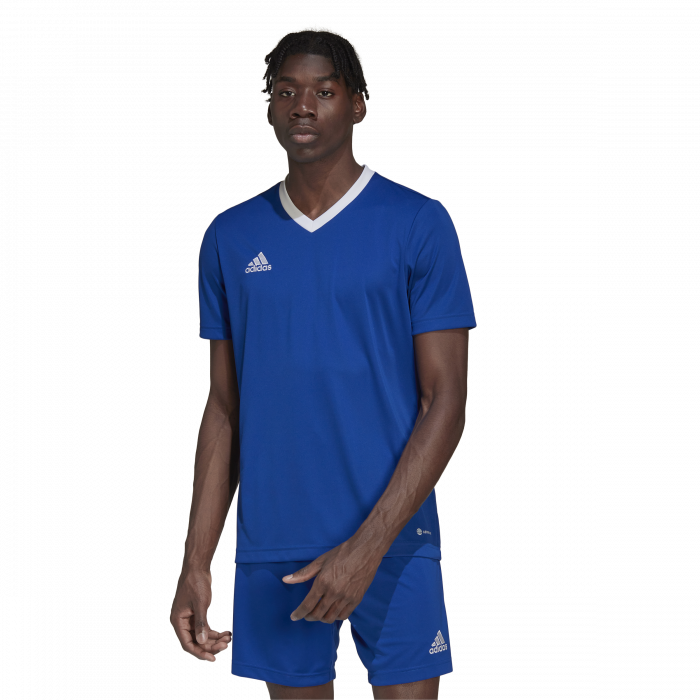 Adidas - Sports T-Shirt I Polyester - Kongebl&aring; & hvid