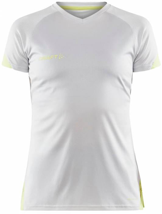 Craft - Sporty T-Shirt Damer - ASH/Giallo - Blanco & giallo