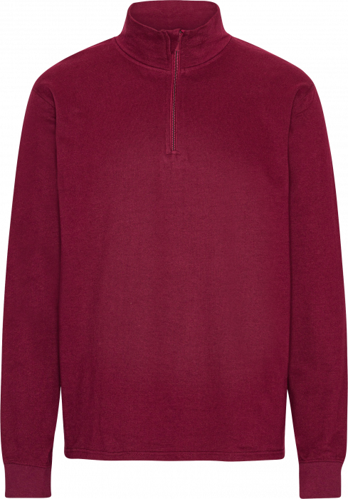Neutral - Eco Cotton Unisex Quarter Zip Sweatshirt - Bordeaux