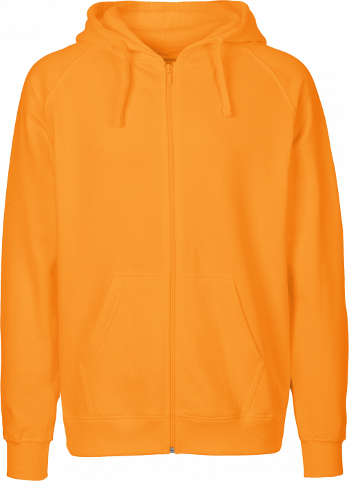 Neutral - Organic Cotton Hoodie With Full Zip - Okay Orange