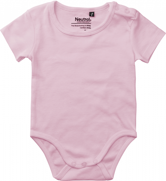 Neutral - Økologisk Bomuld Kortærmet Bodystocking Baby - Light Pink