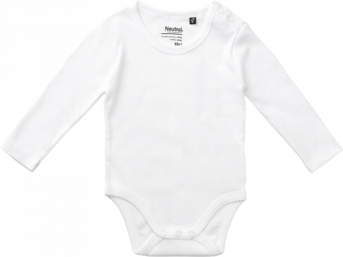 Neutral - Organic Long Sleeve Bodystocking Babies - White