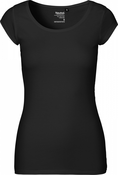 Neutral - Organic Cotton  T-Shirt With Round Neck Female - Black