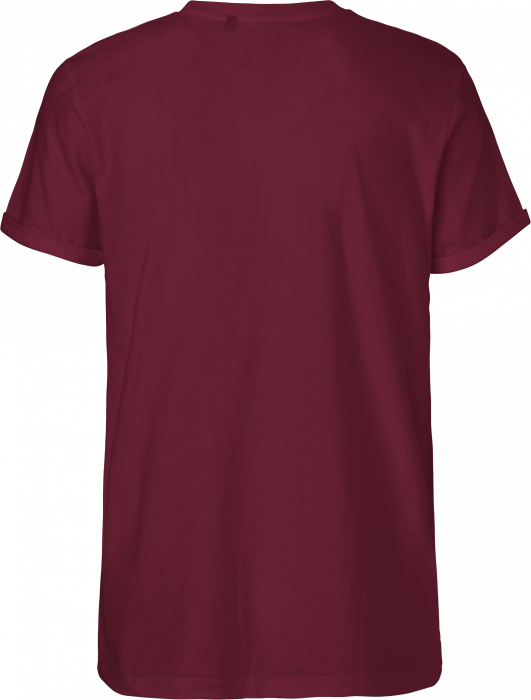 Neutral - Organic Mens Roll Up Sleeve Cotton T-Shirt - Bordeaux