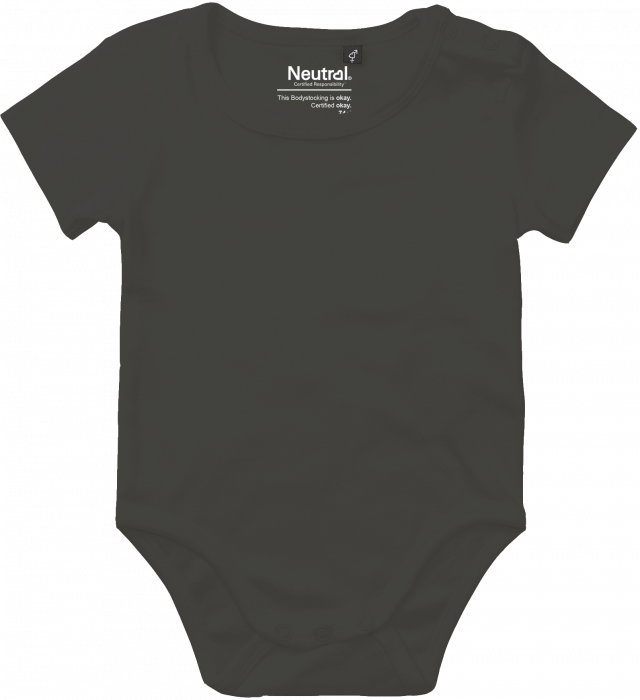 Neutral - Organic Short Sleeve Bodystocking Babies - Charcoal