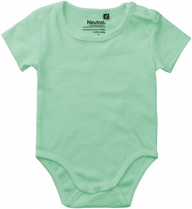 Neutral - Økologisk Bomuld Kortærmet Bodystocking Baby - Dusty Mint