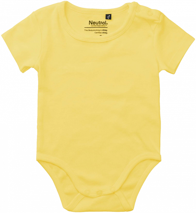Neutral - Økologisk Bomuld Kortærmet Bodystocking Baby - Dusty Yellow