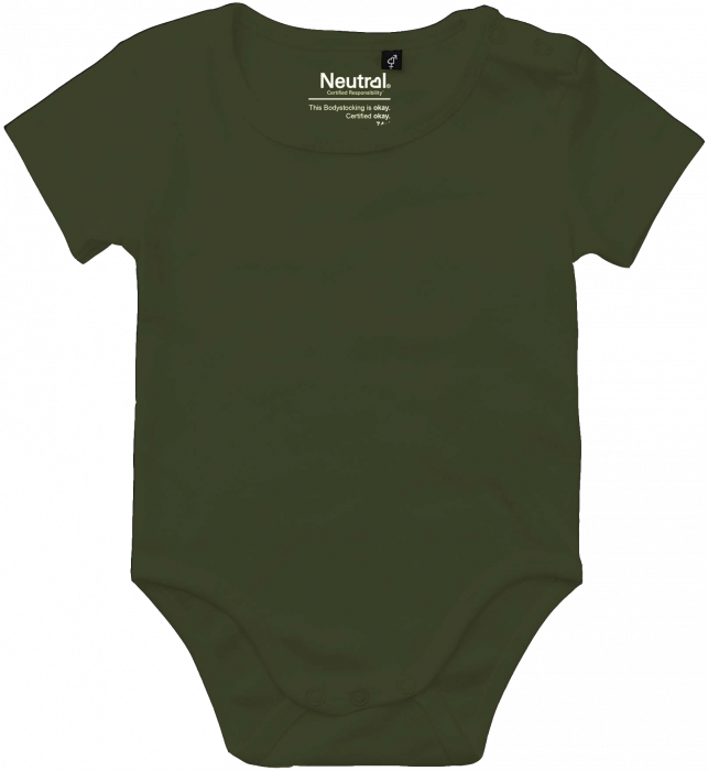 Neutral - Økologisk Bomuld Kortærmet Bodystocking Baby - Military