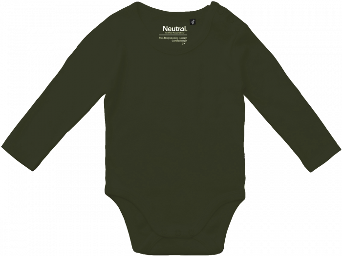 Neutral - Økologisk Langærmet Bodystocking Baby - Military