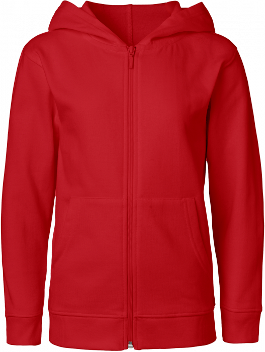 Neutral - Organic Cotton Hoodie With Full Zip Youth - Red