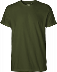 Organic Mens Roll Up Sleeve cotton T-shirt