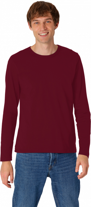 Neutral - Organic Long Sleeve Cotton T-Shirt - Bordeaux
