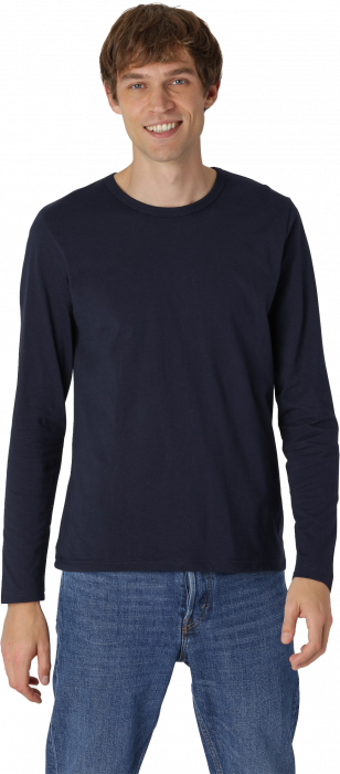 Neutral - Organic Long Sleeve Cotton T-Shirt - Navy