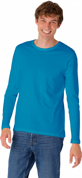 Neutral - Organic Long Sleeve Cotton T-Shirt - Sapphire