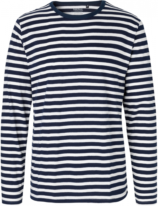 Neutral - Organic Long Sleeve Cotton Stripe - Marin & white