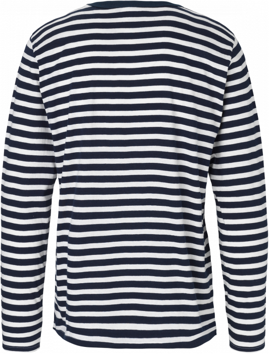 Neutral - Organic Long Sleeve Cotton Stripe - Marino & white
