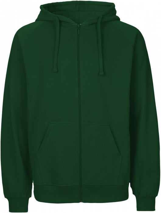 Neutral - Organic Cotton Hoodie With Full Zip - Bottle Green
