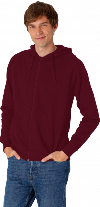 Neutral - Organic Cotton Hoodie With Full Zip - Bordeaux