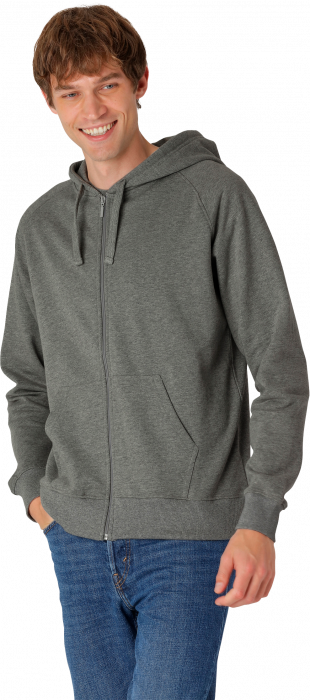 Neutral - Organic Cotton Hoodie With Full Zip - Dark Heather