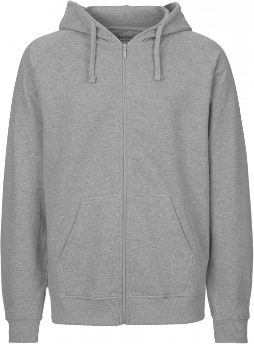 Neutral - Organic Cotton Hoodie With Full Zip - Sport Grey
