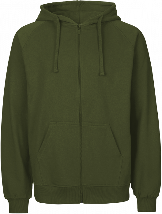Neutral - Organic Cotton Hoodie With Full Zip - Military