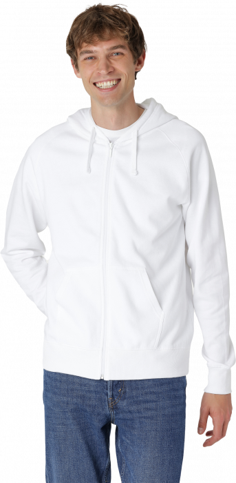 Neutral - Organic Cotton Hoodie With Full Zip - White
