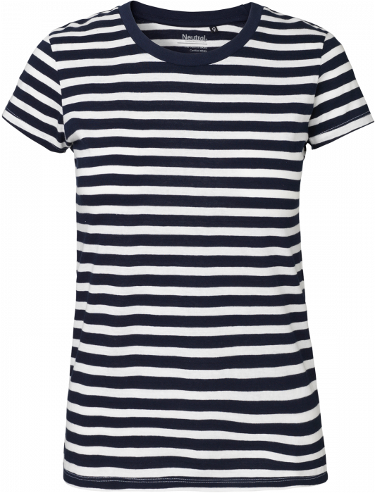 Neutral - Økologisk Fit T-Shirt Dame Stribet - Navy & white