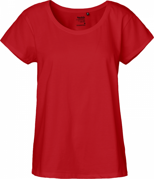 Neutral - Økologisk Bomulds T-Shirt I Løs Pasform Dame - Rød