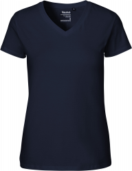 Organic cotton tee w. V-neck Women