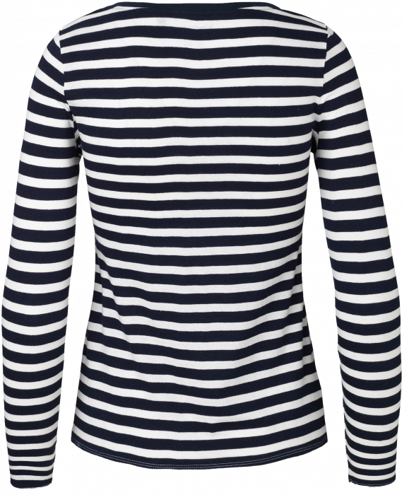 Neutral - Organic Stripede Long Sleeve T-Shirt Female - White & marino